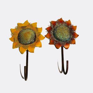 Sunflowers Hook Hangers Set of 2 Metal